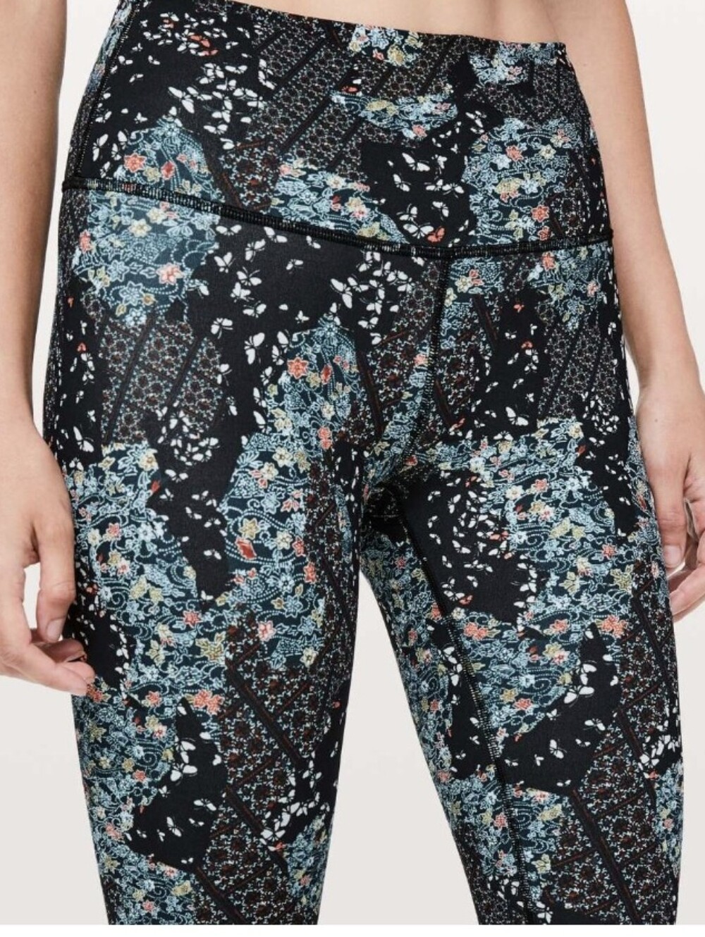 lululemon athletica Black Floral Print Leggings
